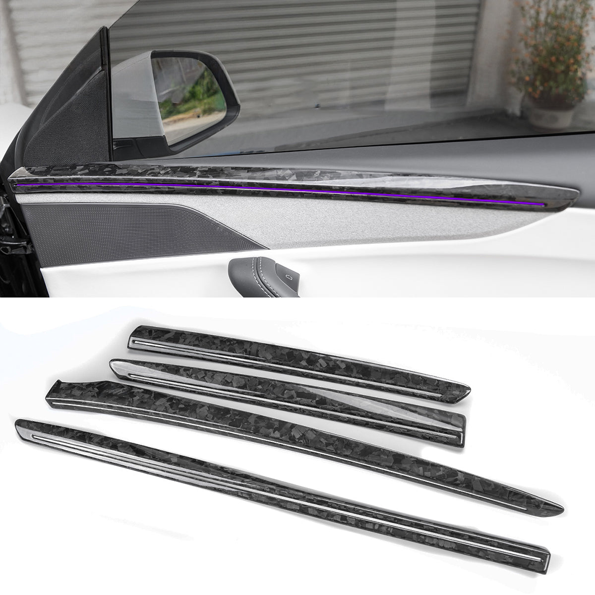 TESERY Dry Carbon Fiber Door Trim Cover for Tesla Model Y Juniper Tesery Official Store