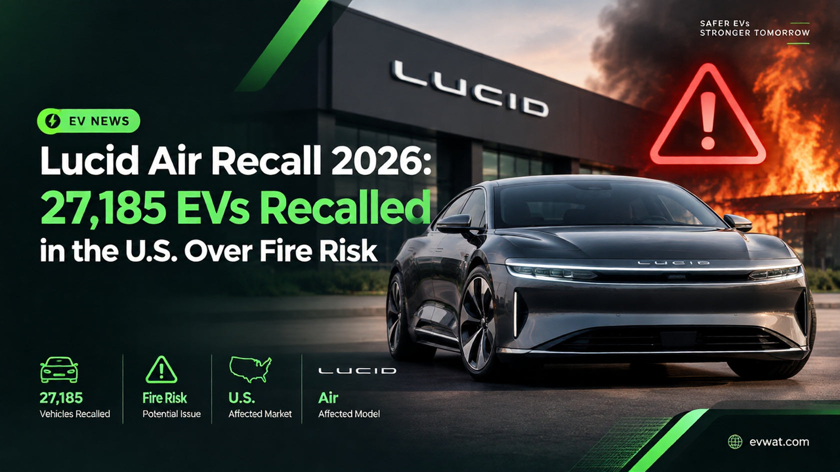 Lucid Air Recall 2026: 27,185 EVs Recalled in the U.S. Over Fire Risk