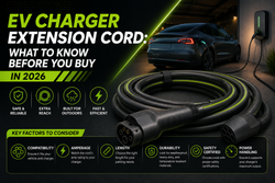 EV charger extension cord for electric vehicle home charging