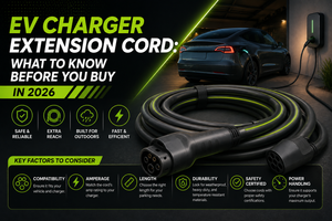 EV charger extension cord for electric vehicle home charging