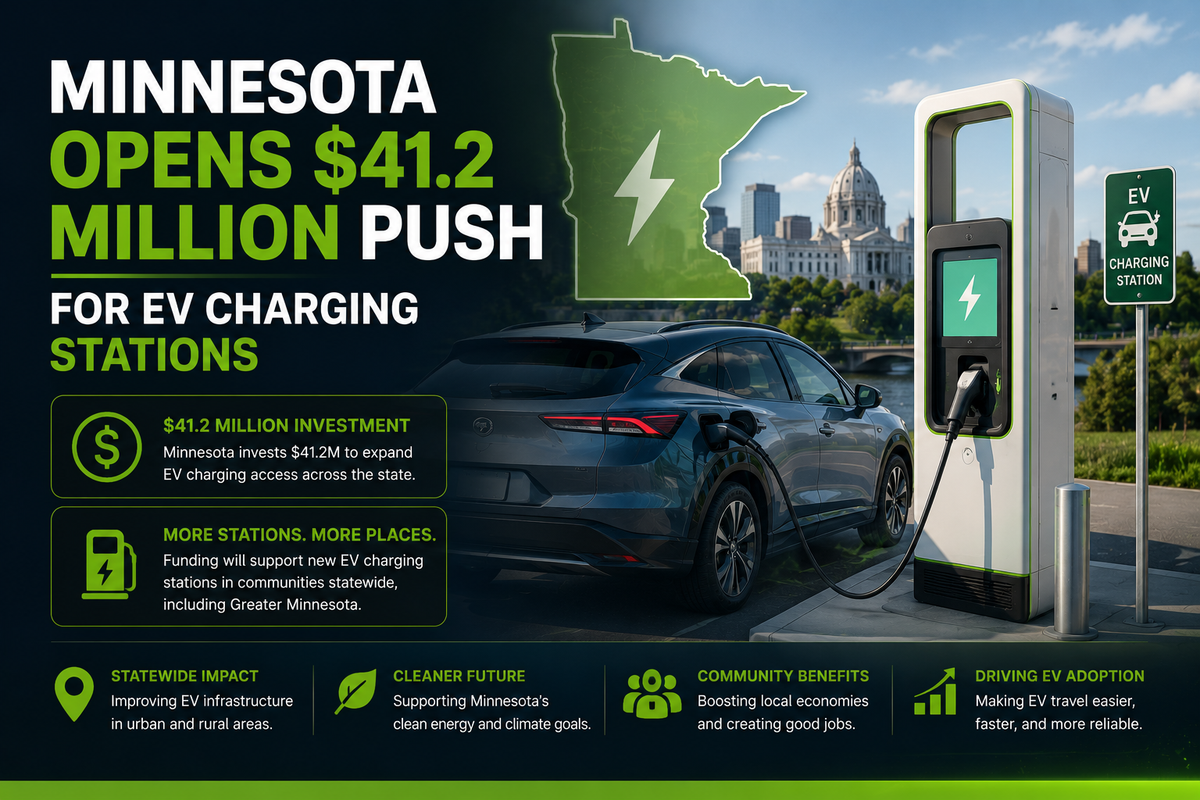 Minnesota Opens $41.2 Million Push for EV Charging Stations