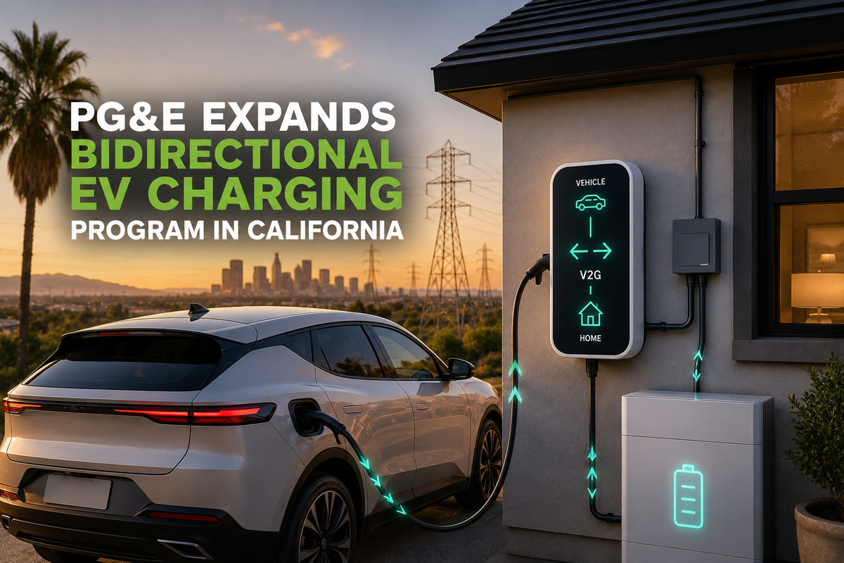 PG&E Expands Bidirectional EV Charging Program in California