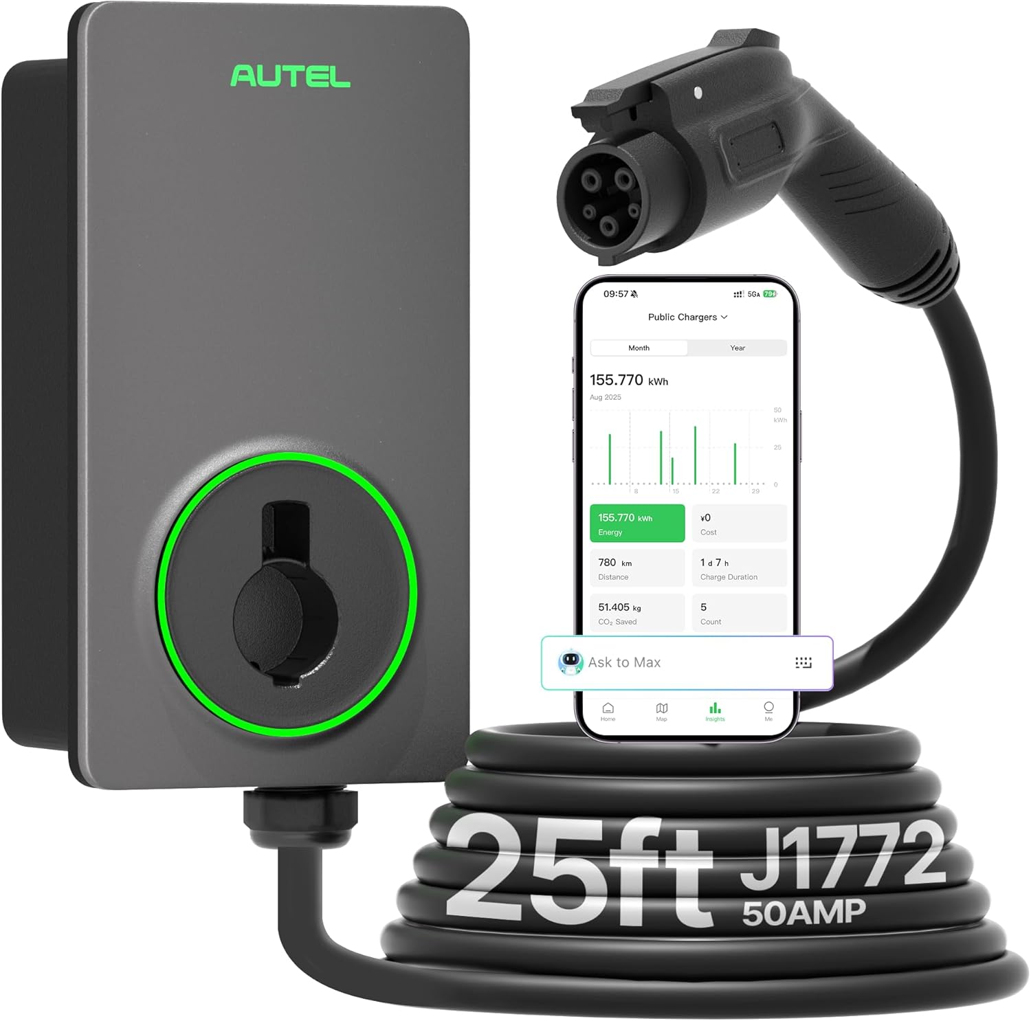 AC Single Charger 50A EV Charger Autel EV Chargers Official Website