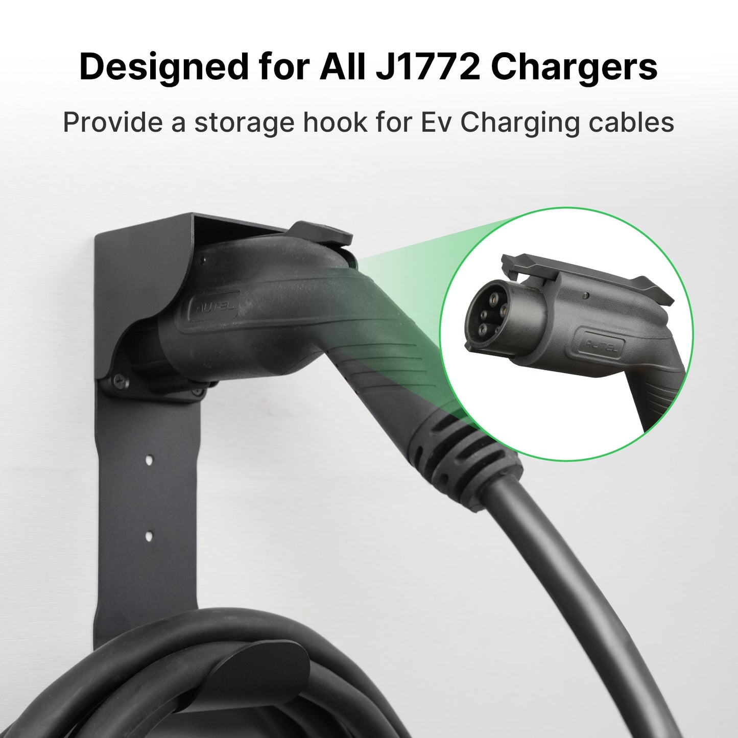 Autel Electric Vehicle Charger Nozzle Holster Dock & J-Hook Combo for All J1772 EVs Autel EV Chargers Official Website