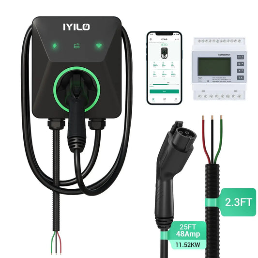 IYILO Pro Level 2 EV Charger J1772 Hardwired with energy meter - 48A IYILO