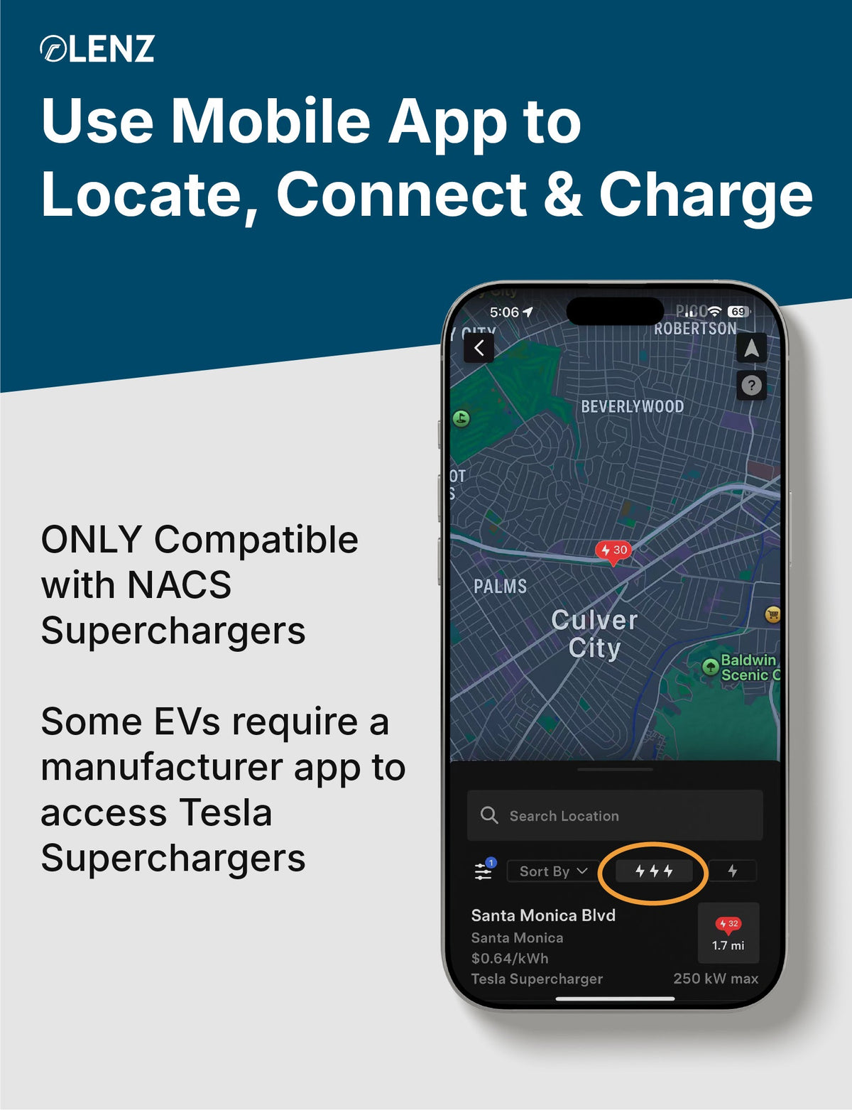 LENZ NACS to CCS Adapter, Charge non-Tesla EV at NACS Supercharger stations, UL 2252 Compliant (SGS Listed) Lenz Charging Solutions