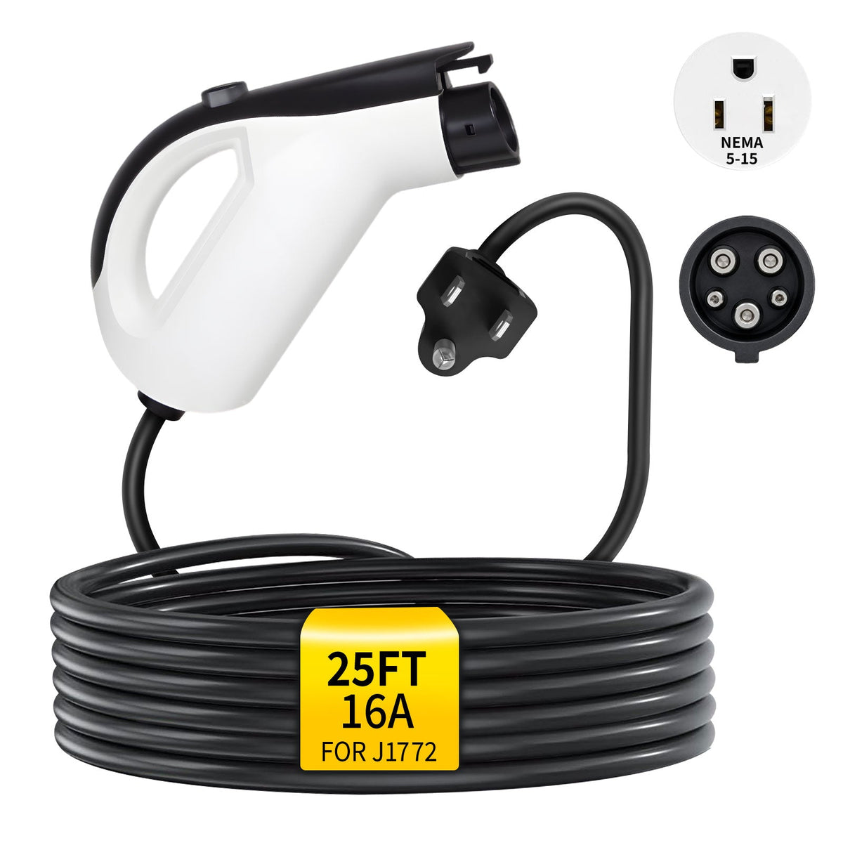 WenStorm Level 1 Portable EV Charger 16A NEMA 5-15 with 25FT Cable Wenstorm