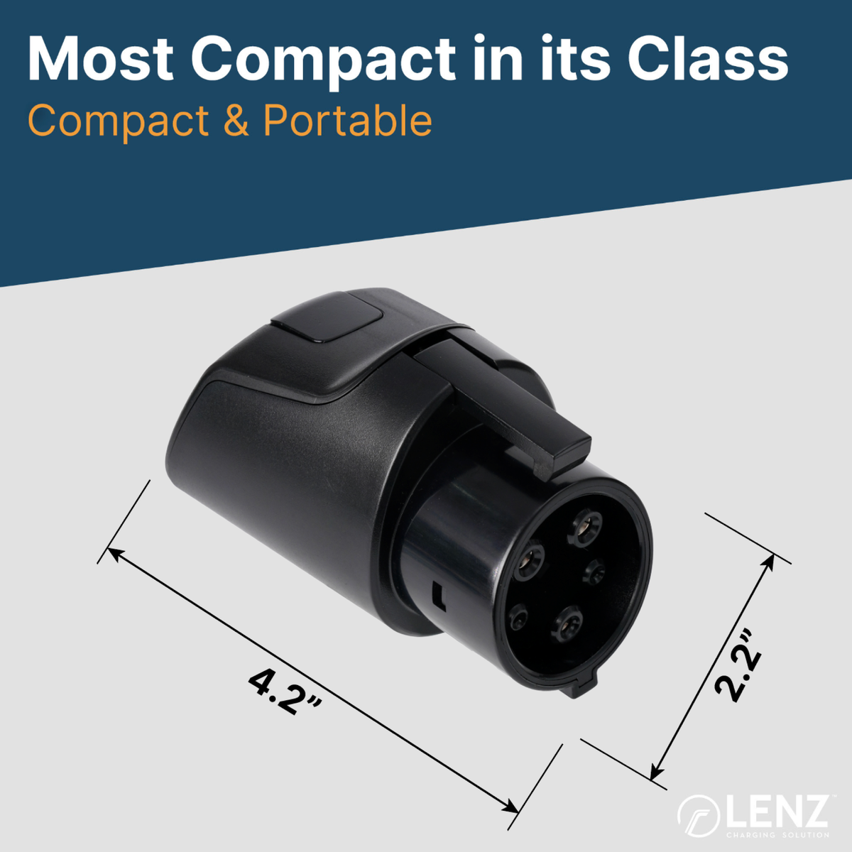 LENZ NACS to J1772 Gen 2 Charging Adapter (Most Compact in its Class) Lenz Charging Solutions