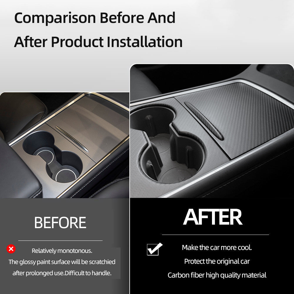 Carbon Fiber Center Console Wrap Cover for Model 3 / Y Tesery Official Store
