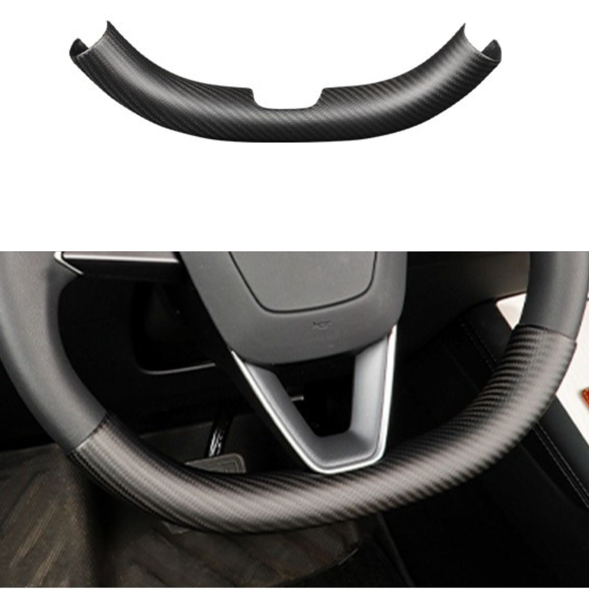 Upper / Lower Cover Steering Wheel Accessories for Tesla Model 3 / Y  -  Carbon Fiber Interior Mods Tesery Official Store
