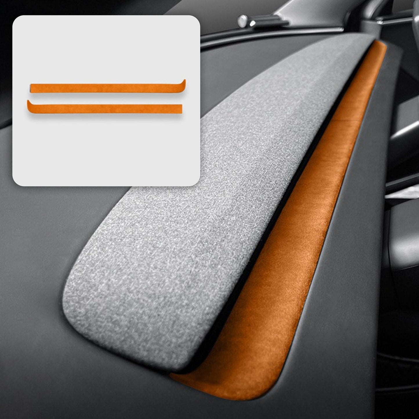 Alcantara Spliced Dash Trim for Tesla Model 3 Highland / Model Y Juniper (2PCS) Tesery Official Store