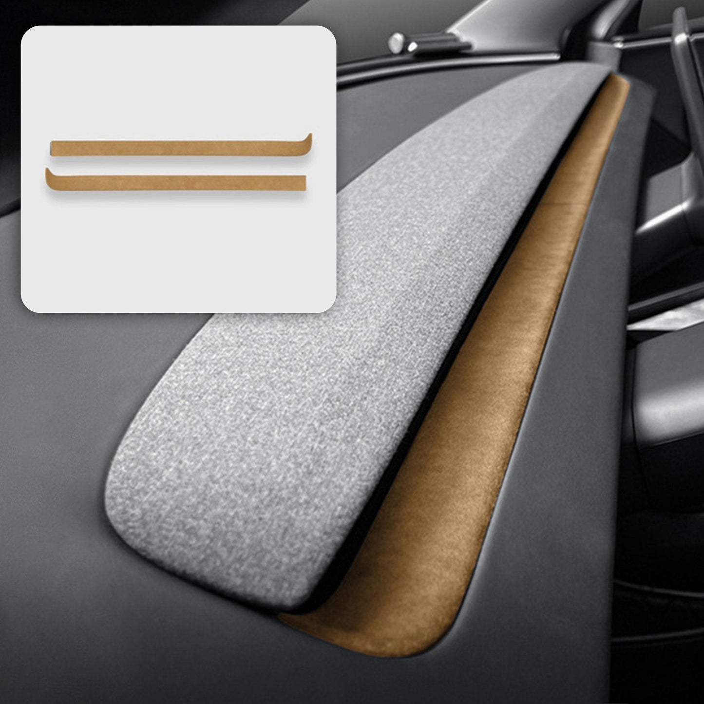 Alcantara Spliced Dash Trim for Tesla Model 3 Highland / Model Y Juniper (2PCS) Tesery Official Store