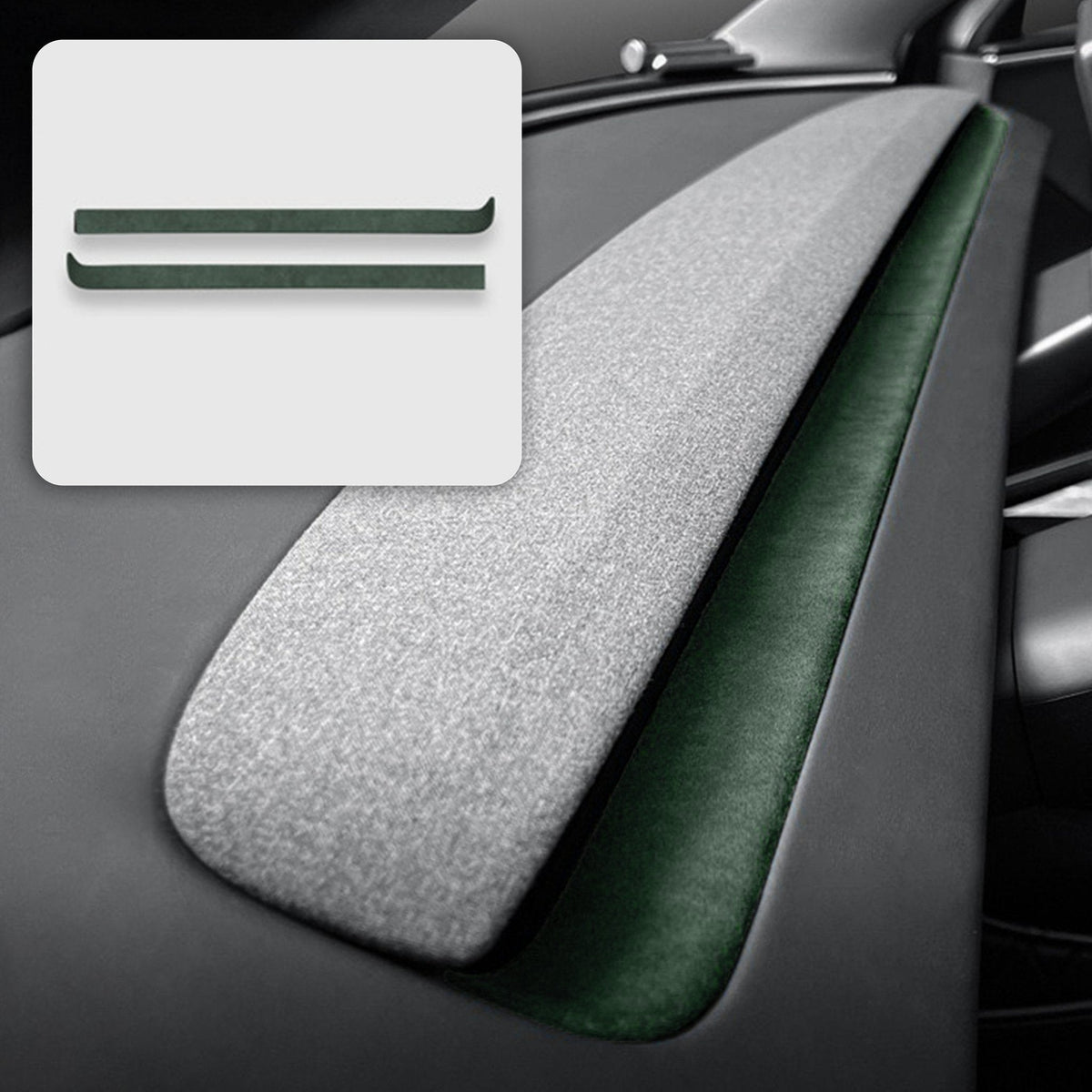 Alcantara Spliced Dash Trim for Tesla Model 3 Highland / Model Y Juniper (2PCS) Tesery Official Store