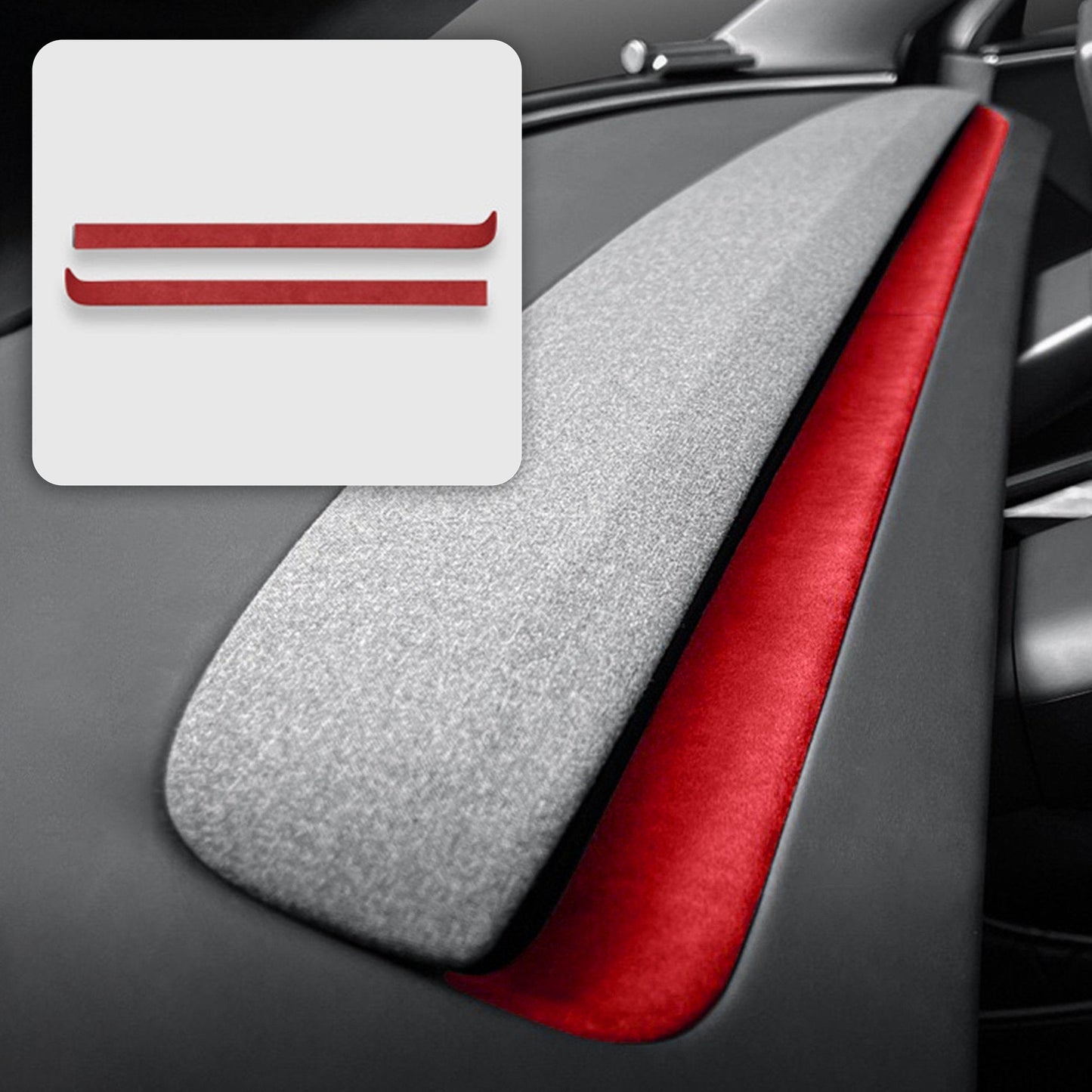 Alcantara Spliced Dash Trim for Tesla Model 3 Highland / Model Y Juniper (2PCS) Tesery Official Store