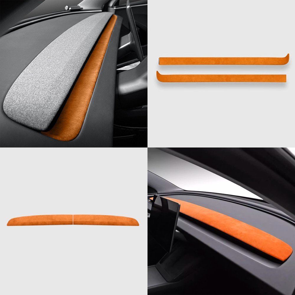 Alcantara Spliced Dash Trim for Tesla Model 3 Highland / Model Y Juniper (2PCS) Tesery Official Store