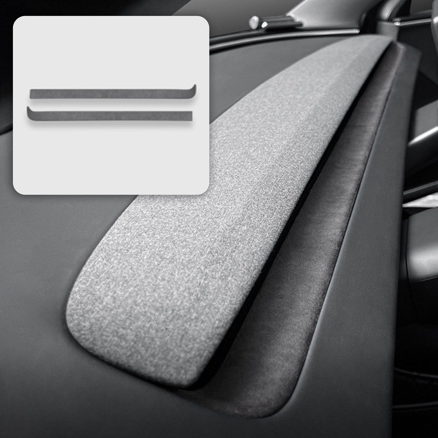 Alcantara Spliced Dash Trim for Tesla Model 3 Highland / Model Y Juniper (2PCS) Tesery Official Store