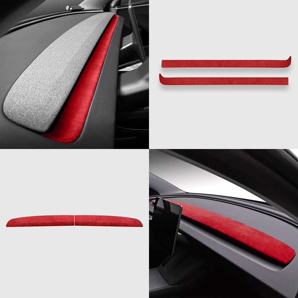 Alcantara Spliced Dash Trim for Tesla Model 3 Highland / Model Y Juniper (2PCS) Tesery Official Store