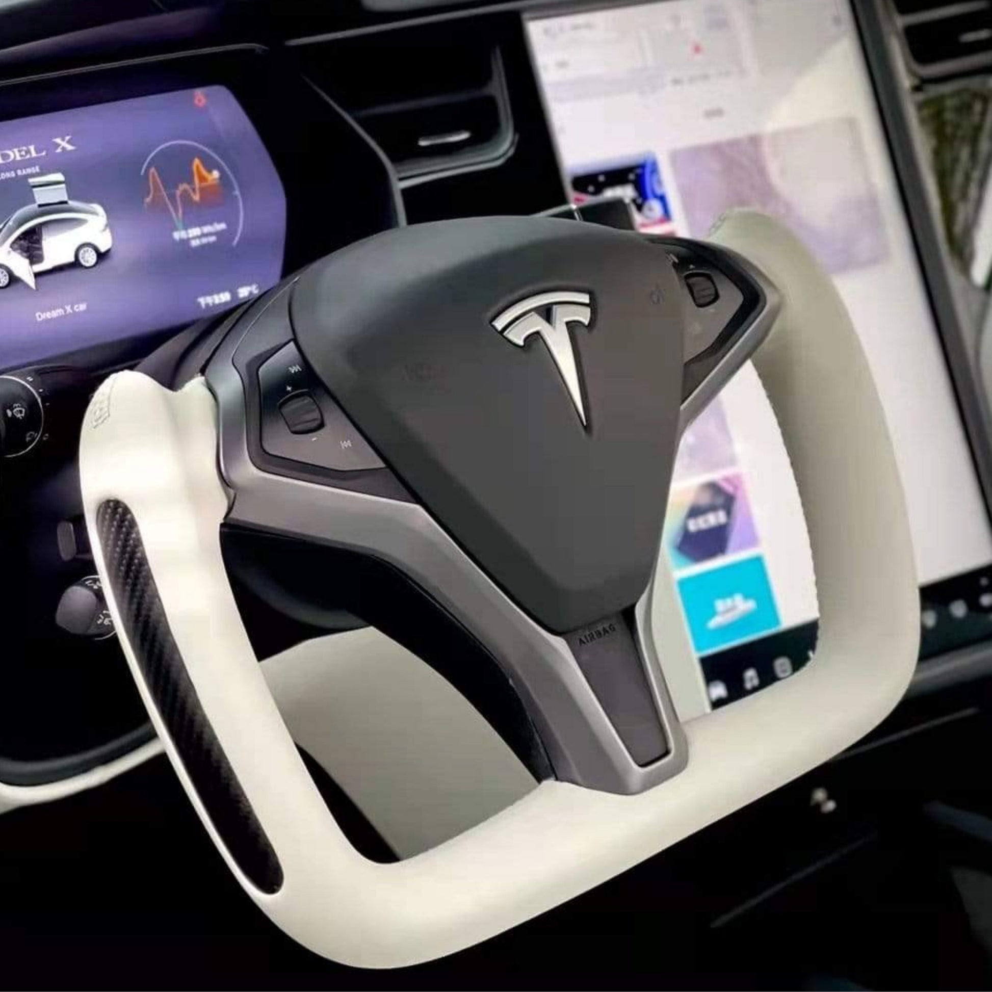 TESERY Custom Yoke Steering Wheel Replacement for Tesla Model X / S 2012-2020 Tesery Official Store
