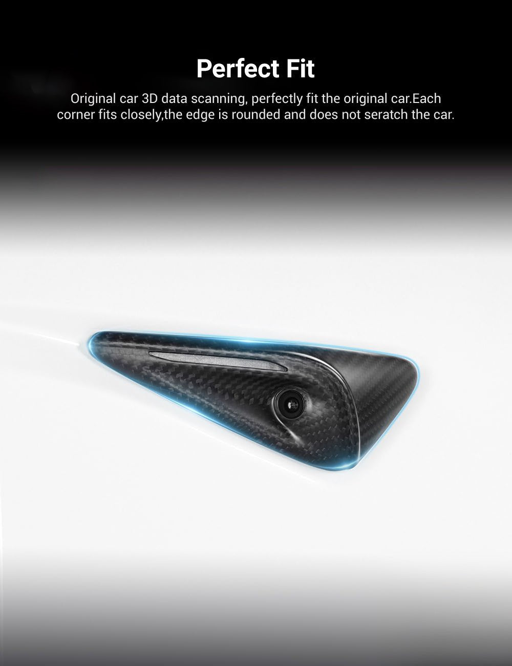 Full Side Camera Covers for Tesla Model 3 / Y - Carbon Fiber Exterior Mods Tesery Official Store