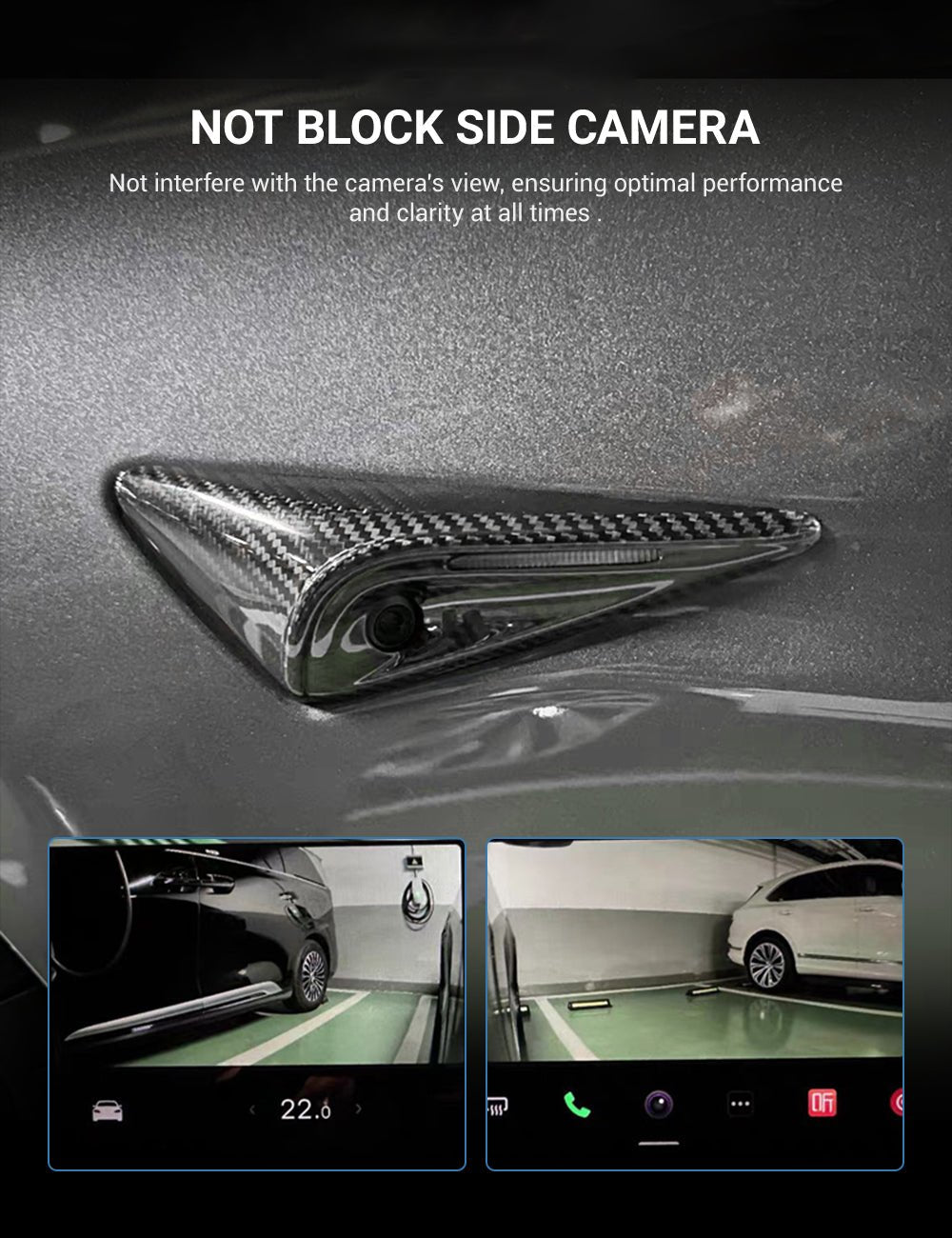 Full Side Camera Covers for Tesla Model 3 / Y - Carbon Fiber Exterior Mods Tesery Official Store