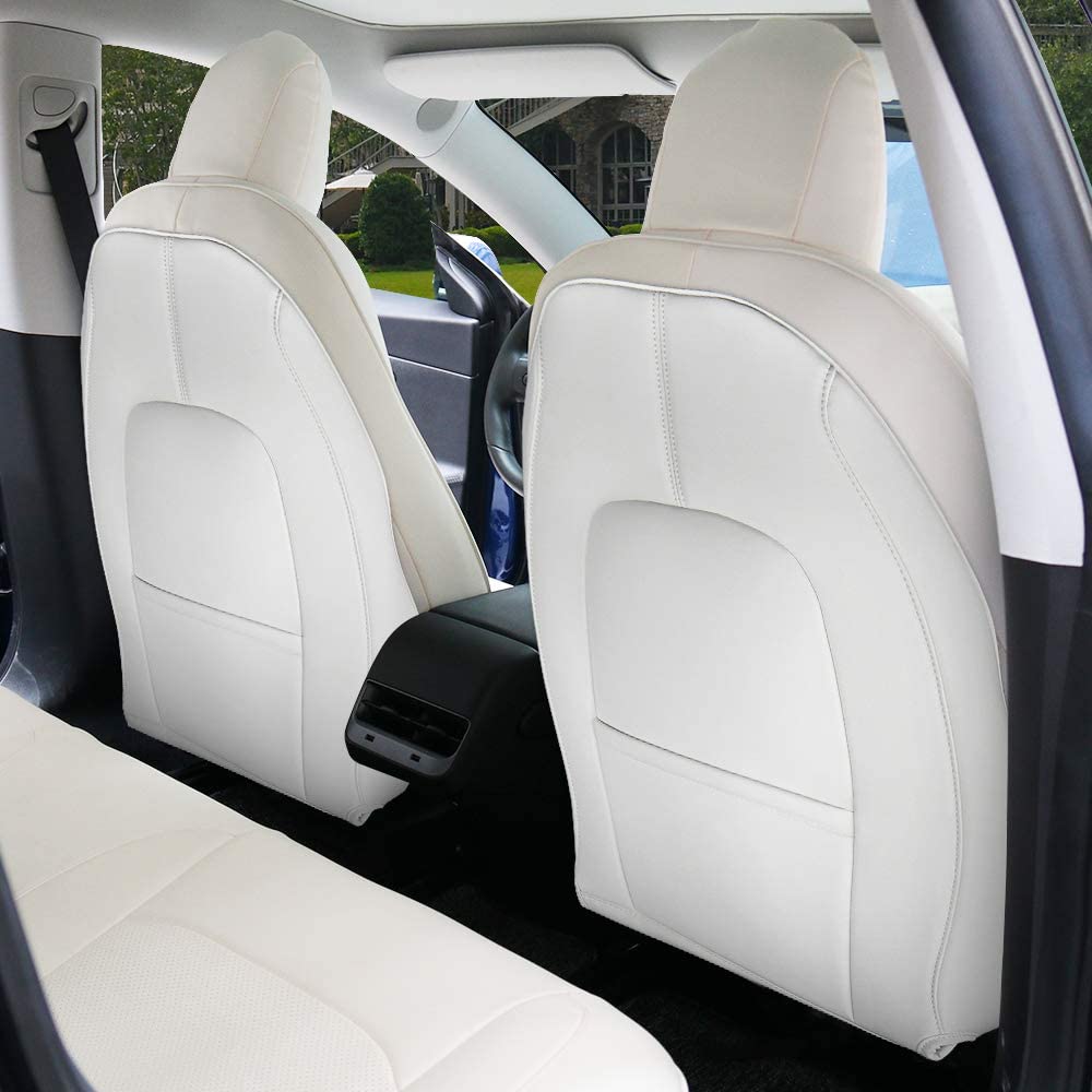 Lattice Leather Seat Back Protector for Tesla Model 3 & Model Y Tesery Official Store