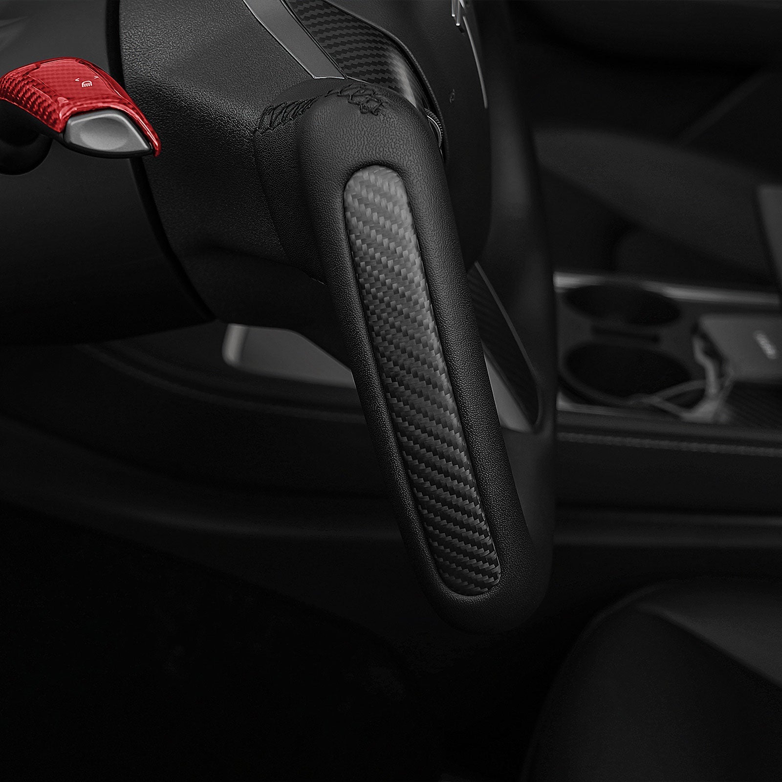 TESERY Yoke Carbon Fiber Steering Wheel for Tesla Model 3 / Y【Style 34】 Tesery Official Store