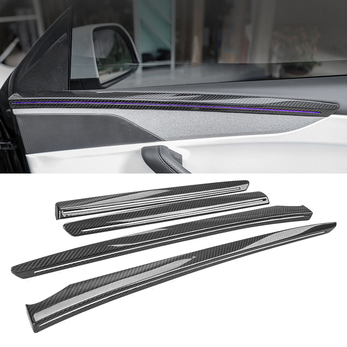 TESERY Dry Carbon Fiber Door Trim Cover for Tesla Model Y Juniper Tesery Official Store