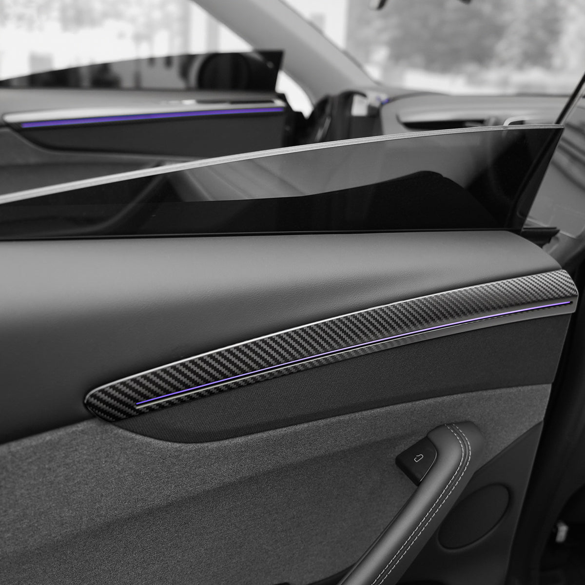 TESERY Dry Carbon Fiber Door Trim Cover for Tesla Model Y Juniper Tesery Official Store