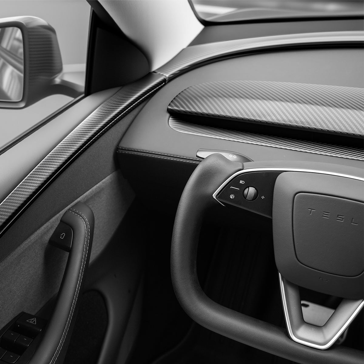 TESERY Dry Carbon Fiber Door Trim Cover for Tesla Model Y Juniper Tesery Official Store