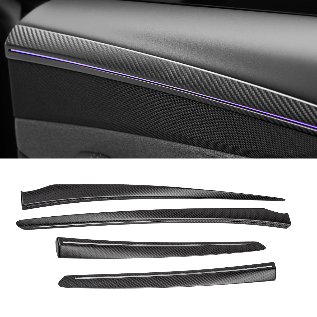 TESERY Dry Carbon Fiber Door Trim Cover for Tesla Model Y Juniper Tesery Official Store
