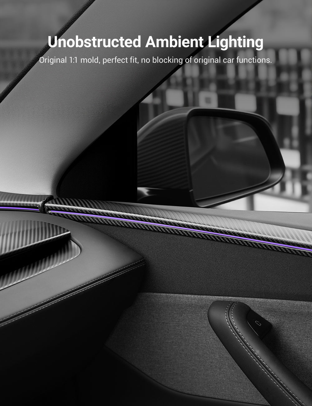 TESERY Dry Carbon Fiber Door Trim Cover for Tesla Model Y Juniper Tesery Official Store