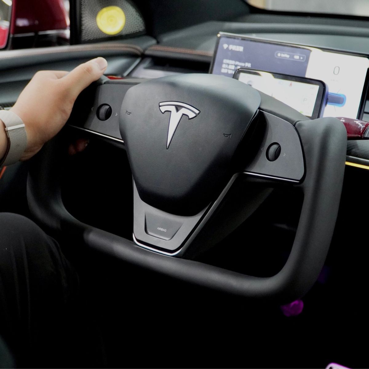 TESERY New Plaid Steering Wheel for Tesla Model 3 / Y Tesery Official Store