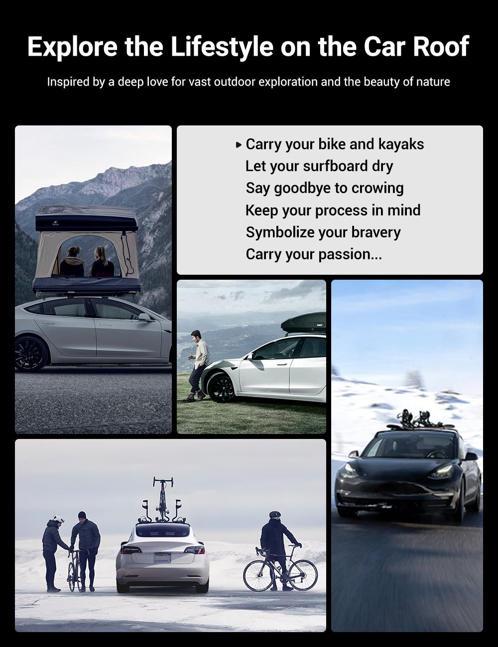 TESERY Roof Rack for Tesla Model 3 Highland / Model Y (Set of 2) Tesery Official Store