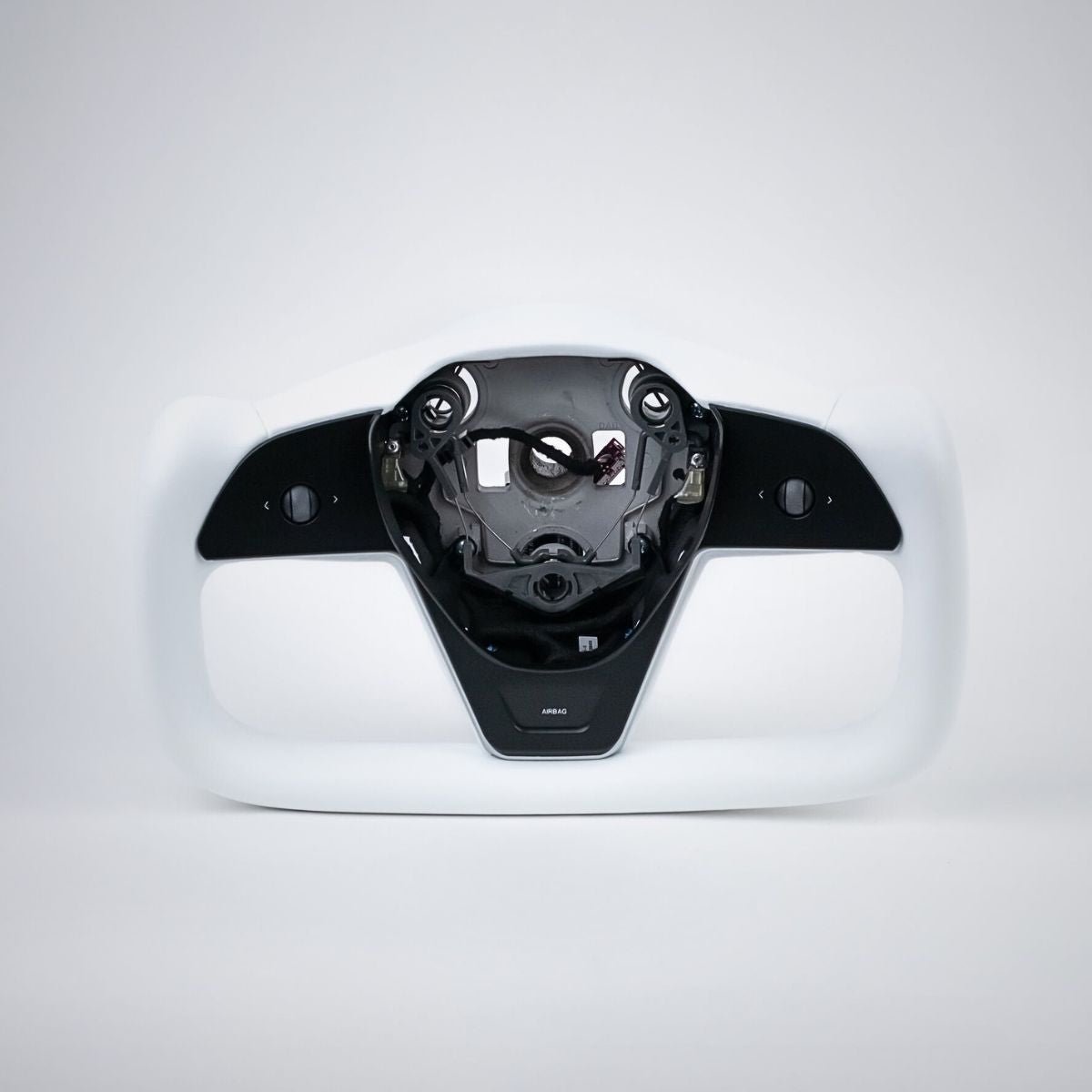 TESERY Yoke Plaid Steering Wheel for Tesla Model 3 / Y【White Leather】 Tesery Official Store