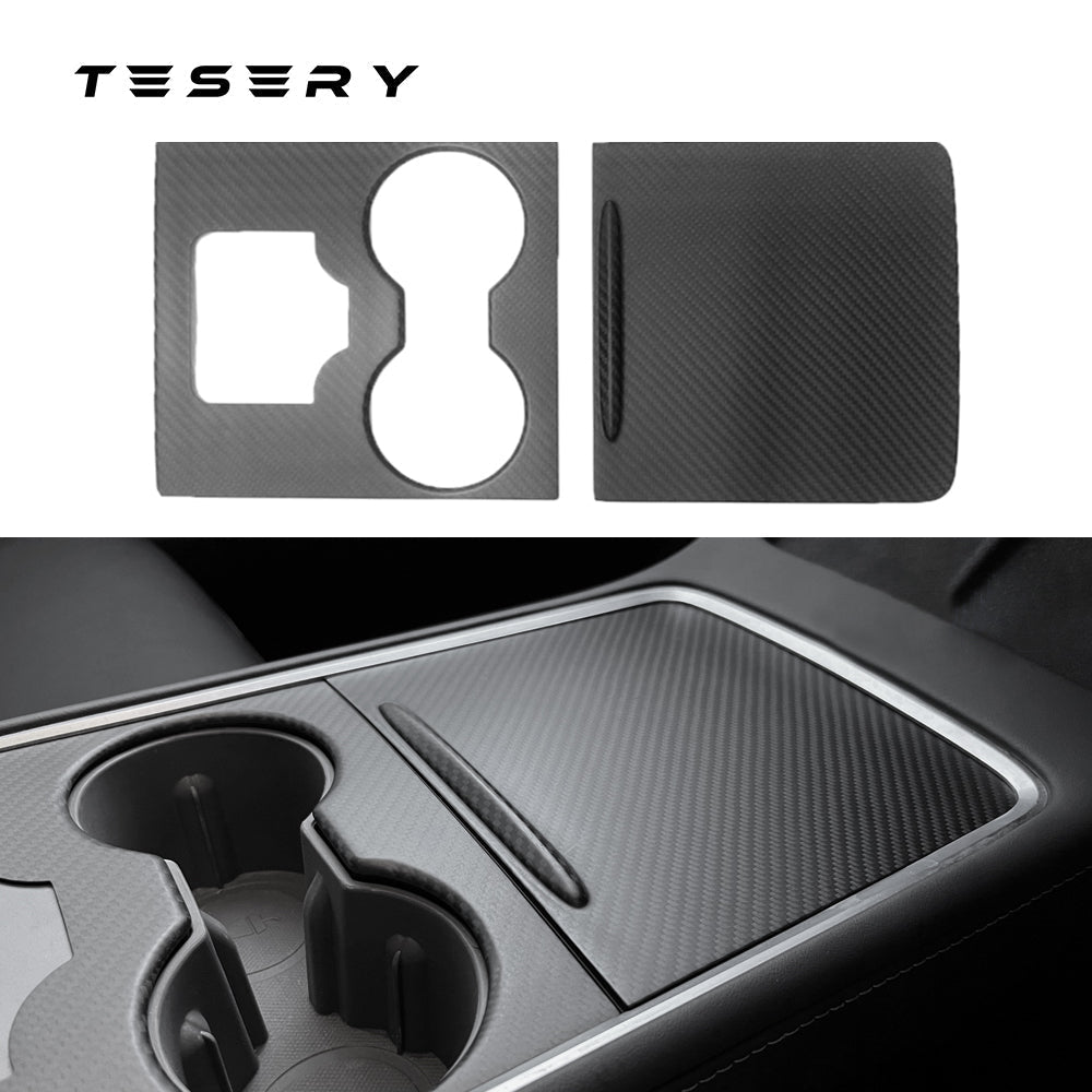 Carbon Fiber Center Console Wrap Cover for Model 3 / Y Tesery Official Store