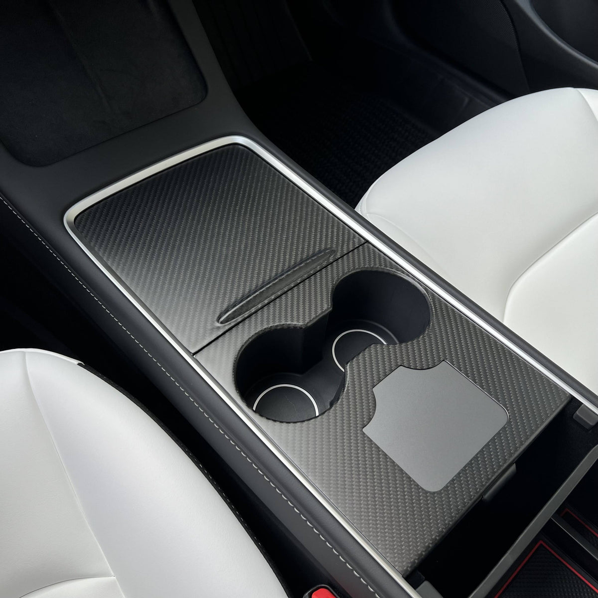 Carbon Fiber Center Console Wrap Cover for Model 3 / Y Tesery Official Store