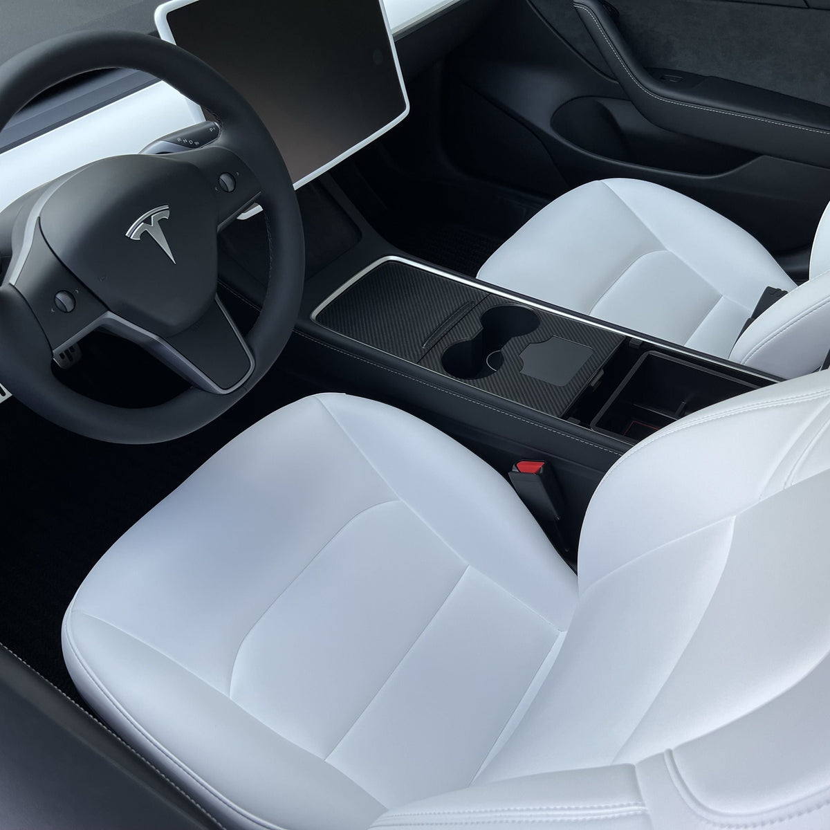 Carbon Fiber Center Console Wrap Cover for Model 3 / Y Tesery Official Store