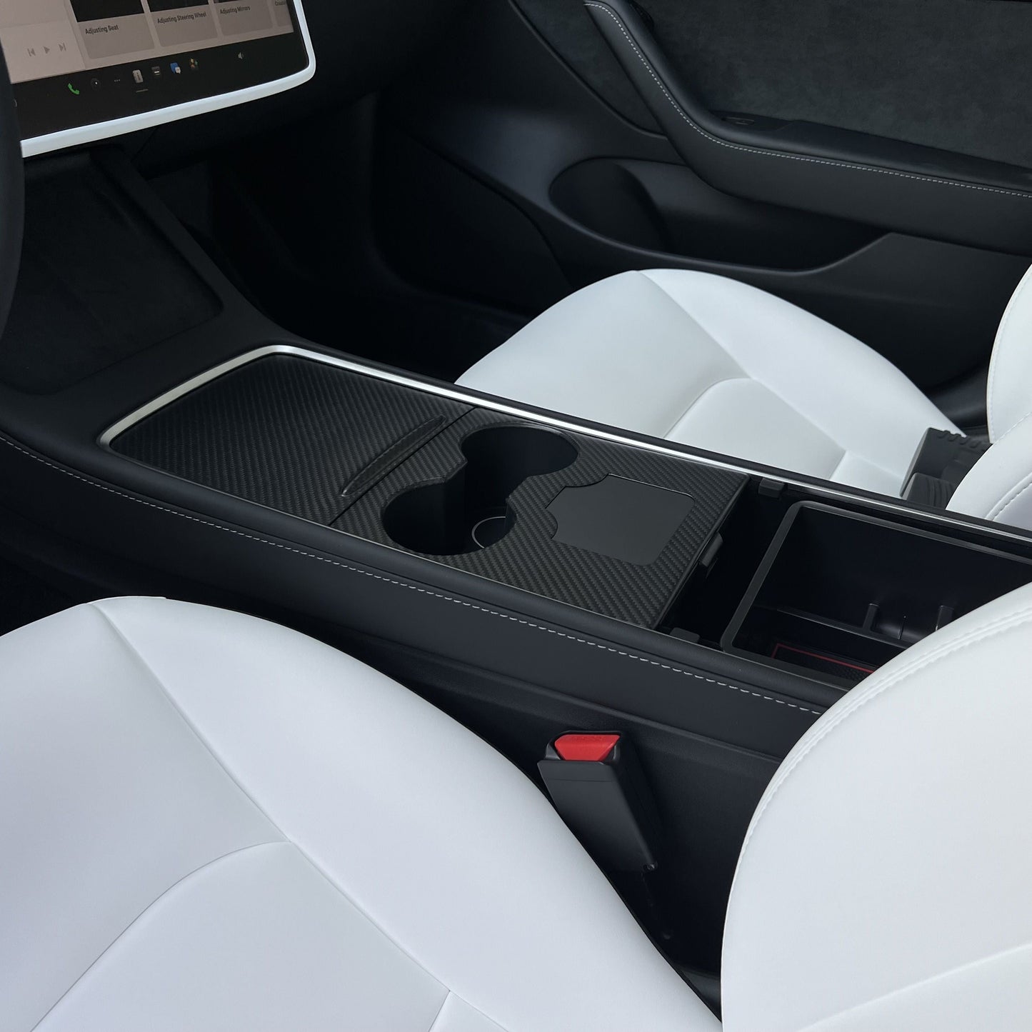 Carbon Fiber Center Console Wrap Cover for Model 3 / Y Tesery Official Store