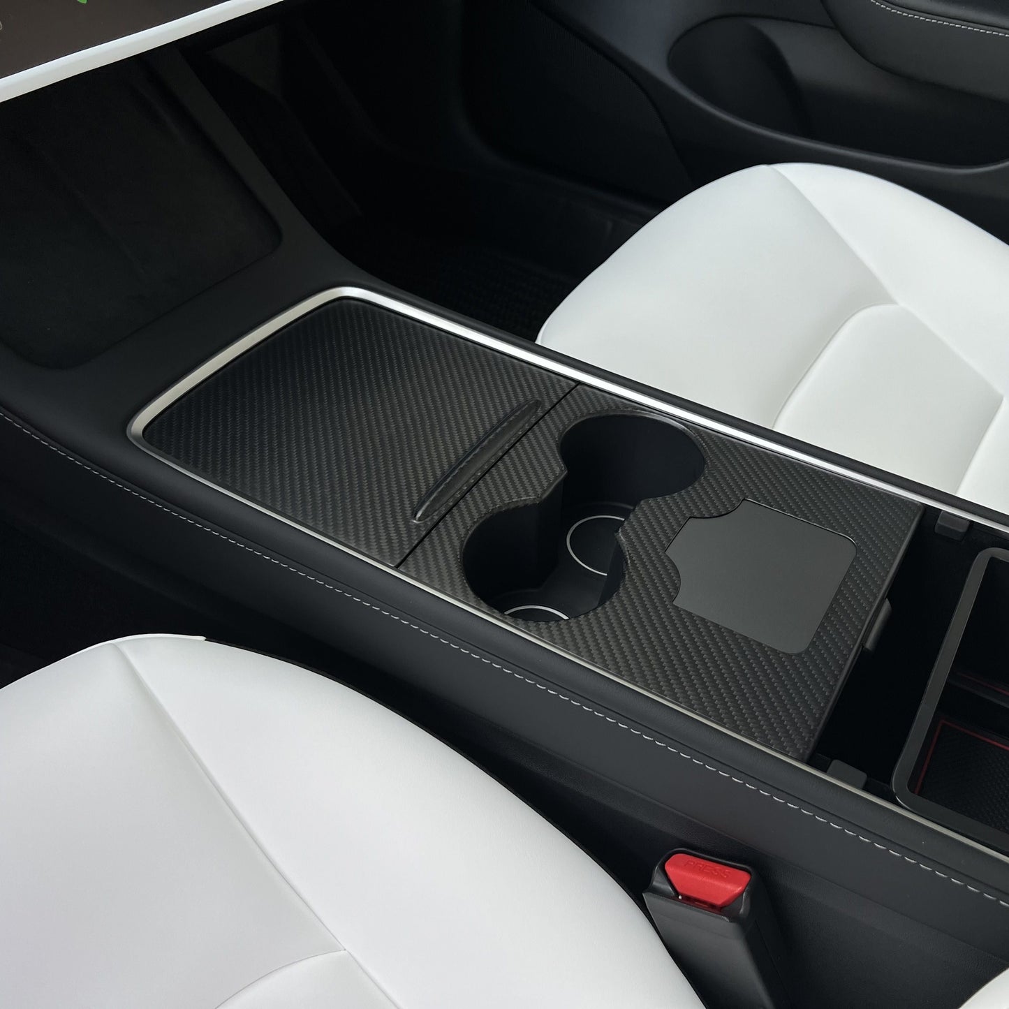 Carbon Fiber Center Console Wrap Cover for Model 3 / Y Tesery Official Store