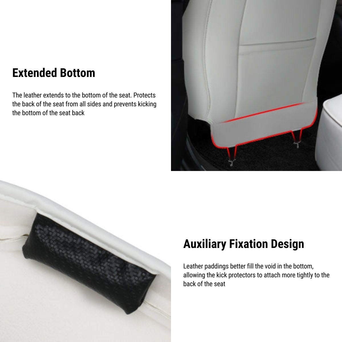 Lattice Leather Seat Back Protector for Tesla Model 3 & Model Y Tesery Official Store