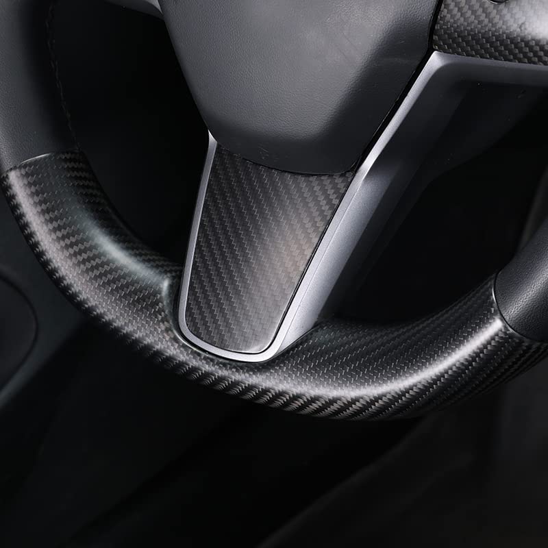 Upper / Lower Cover Steering Wheel Accessories for Tesla Model 3 / Y  -  Carbon Fiber Interior Mods Tesery Official Store
