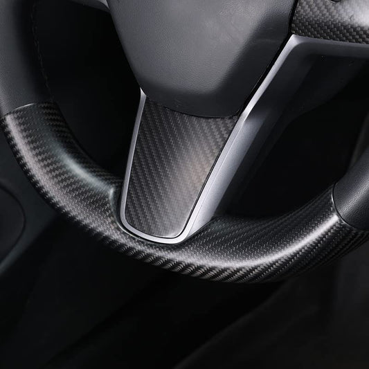 Upper / Lower Cover Steering Wheel Accessories for Tesla Model 3 / Y - Carbon Fiber Interior Mods Tesery Official Store