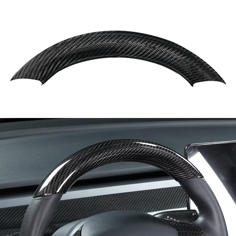 Upper / Lower Cover Steering Wheel Accessories for Tesla Model 3 / Y  -  Carbon Fiber Interior Mods Tesery Official Store