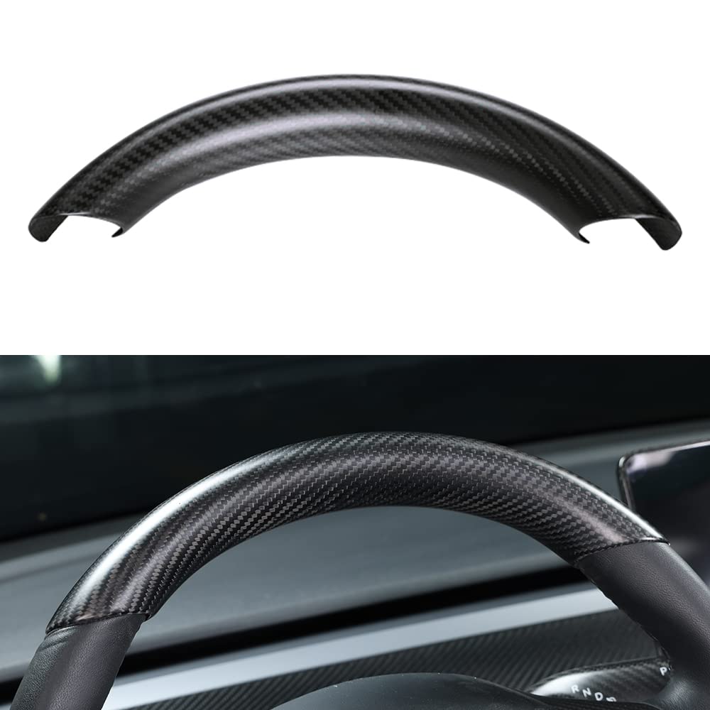 Upper / Lower Cover Steering Wheel Accessories for Tesla Model 3 / Y  -  Carbon Fiber Interior Mods Tesery Official Store