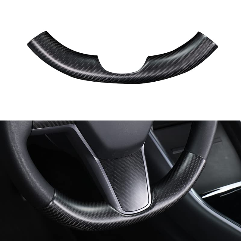 Upper / Lower Cover Steering Wheel Accessories for Tesla Model 3 / Y  -  Carbon Fiber Interior Mods Tesery Official Store