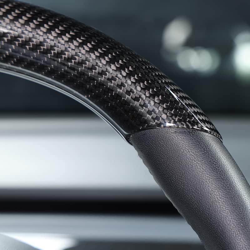 Upper / Lower Cover Steering Wheel Accessories for Tesla Model 3 / Y  -  Carbon Fiber Interior Mods Tesery Official Store