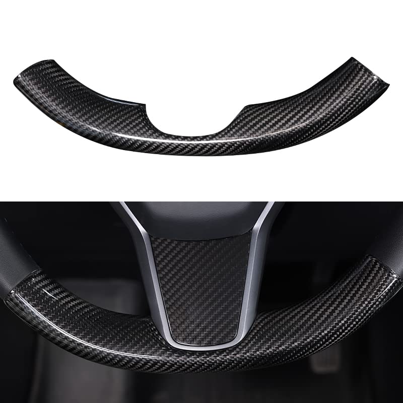 Upper / Lower Cover Steering Wheel Accessories for Tesla Model 3 / Y  -  Carbon Fiber Interior Mods Tesery Official Store