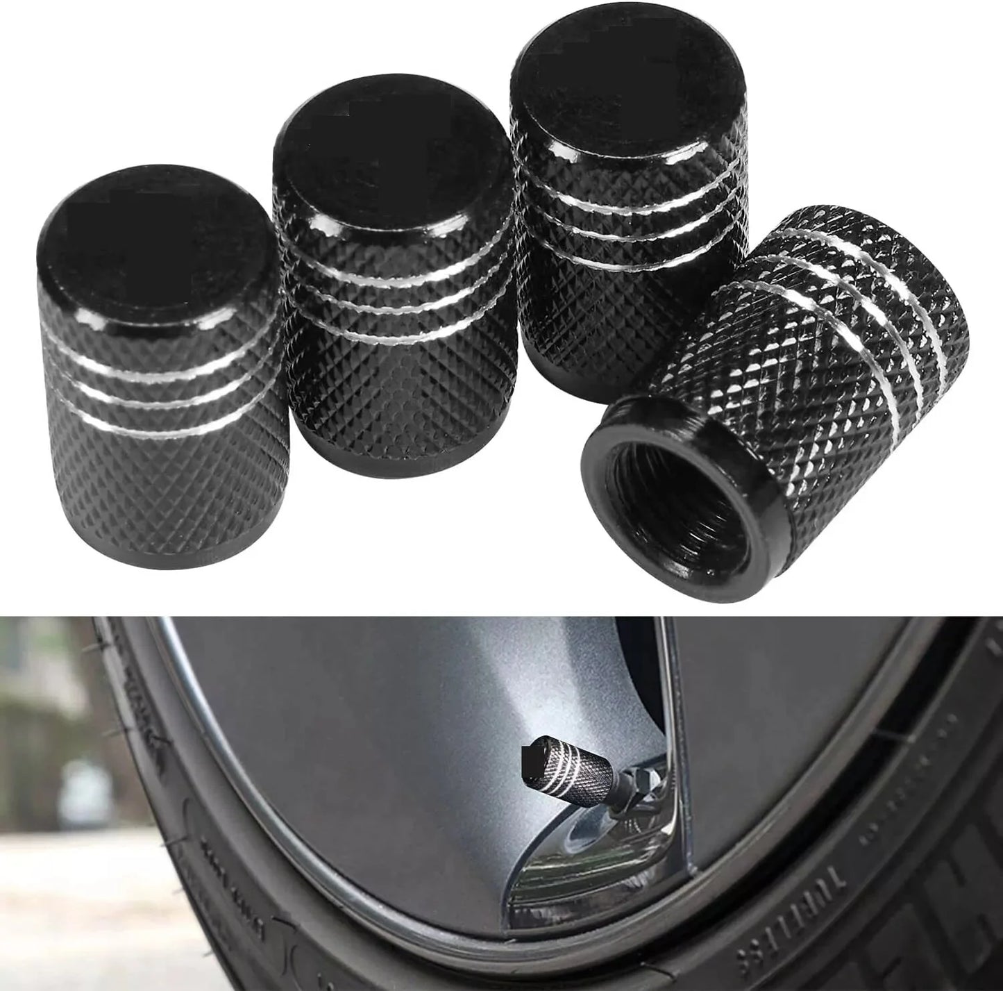 Valve Stem Caps 4 Pack Fit Suitable for Tesla 3/Y/S/X 2017-ON Tesery Official Store