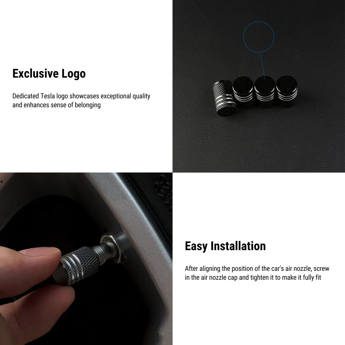 Valve Stem Caps 4 Pack Fit Suitable for Tesla 3/Y/S/X 2017-ON Tesery Official Store